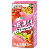 波蜜 一日蔬果100%水蜜桃蘋果蔬果汁 (160ml*6包/組)