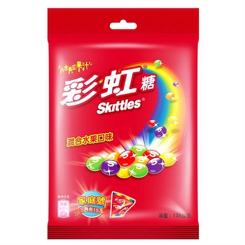 Skittles 迷你彩虹糖小巧包家庭號(135公克/袋)