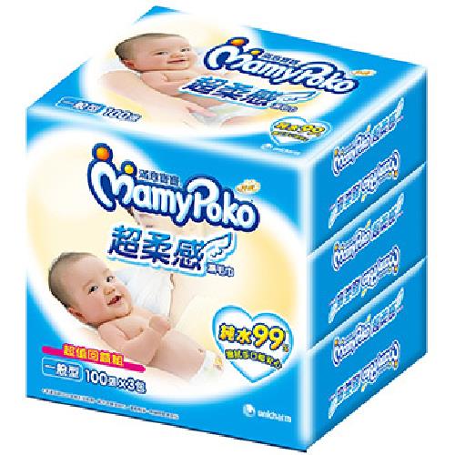 滿意寶寶 超柔感純水濕巾-一般型(100片*3包/組)