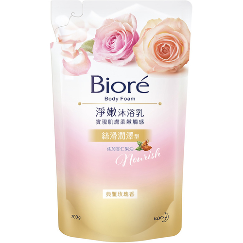 Biore 蜜妮淨嫩沐浴乳補充包-典雅玫瑰香(700ml/包)