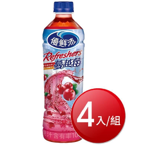 優鮮沛 蔓越莓綜合果汁(500ml*4瓶/組)