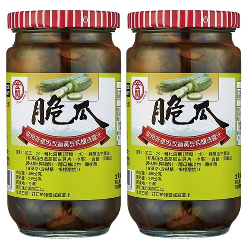 金蘭 脆瓜(396公克*2 瓶/組)