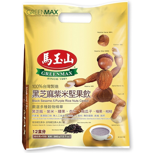 馬玉山 黑芝麻紫米堅果飲(30gx12小包)