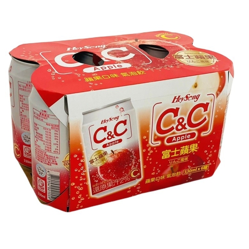 黑松 C&C氣泡飲-蘋果口味(330ml*6罐/組)