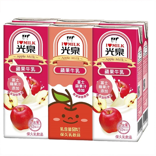 光泉 蘋果牛乳(200ml*6/組)