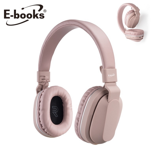 E-books SS28文青風耳罩式耳機(粉色)