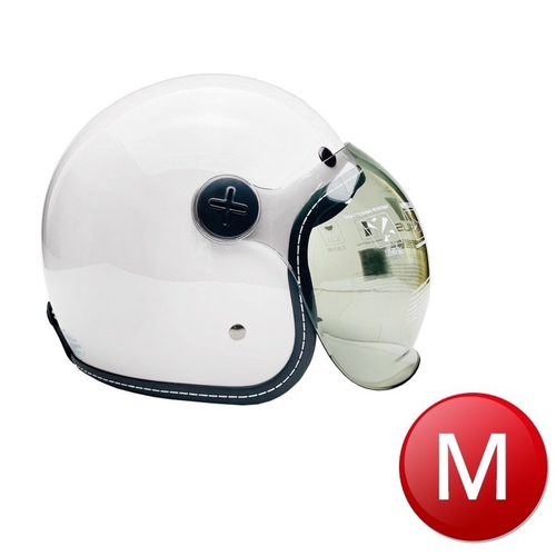 EVO 3/4罩泡泡鏡騎士帽(白色 M)