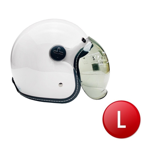 EVO 3/4罩泡泡鏡騎士帽(白色 L)