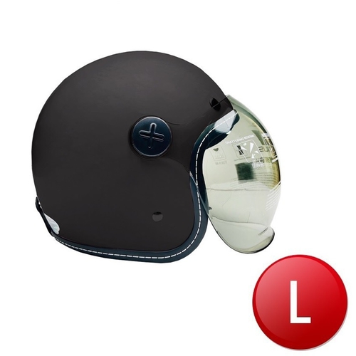 EVO 3/4罩泡泡鏡騎士帽(平黑 L)