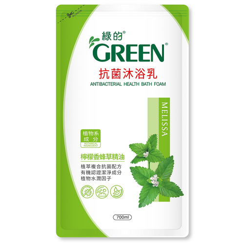 綠的 抗菌沐浴乳-檸檬香蜂草精油 補充包(700ml)