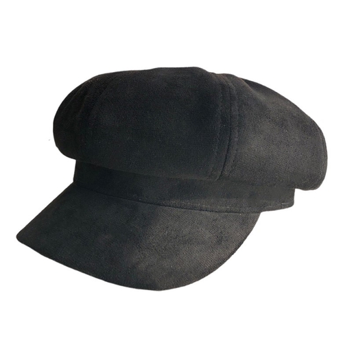麂皮絨報童帽(黑)