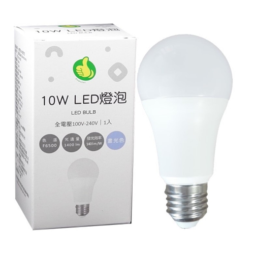 大拇指 LED燈泡10W-晝光色-1入(10W/FPLB-10DC)